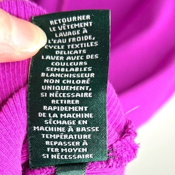 Lauren Ralph Lauren Purple Lace Up Ribbed T-Shirt Size 3X Plus Size - Picture 13 of 17